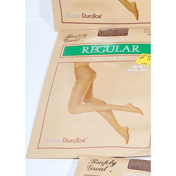 5 Simply Great Pantyhose Medium Sunton 126 Sandalfoot Regular Pantyhose - Picture 6 of 12